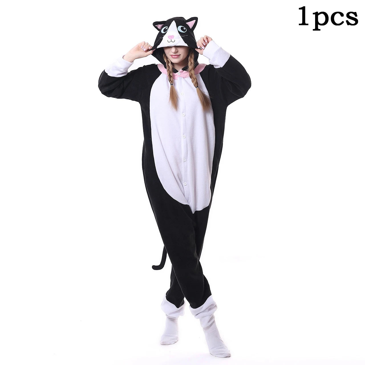 Midnight Black Cat Kigurumi - Cozy Party Onesie