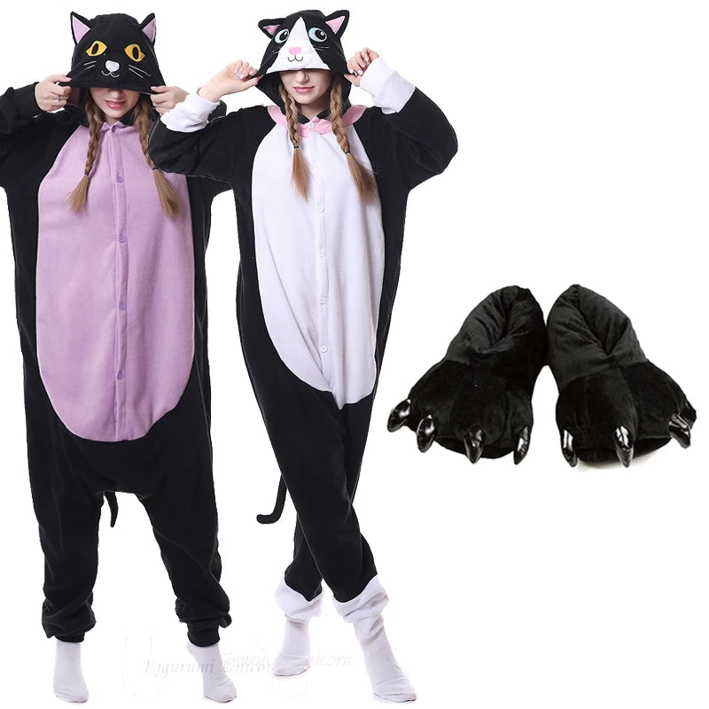 Midnight Black Cat Kigurumi - Cozy Party Onesie