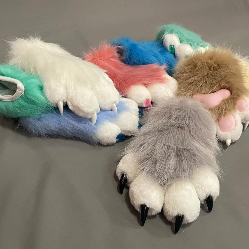 Ultra-Fluffy Fursuit Paw Gloves - Cosplay Beast Hands