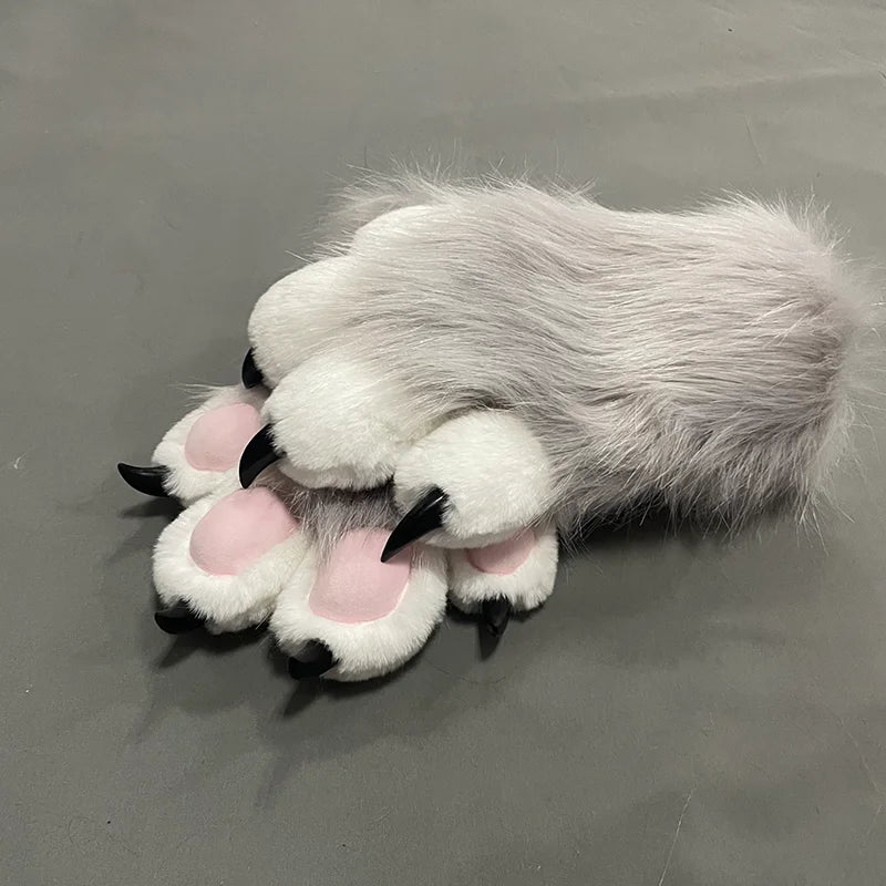 Ultra-Fluffy Fursuit Paw Gloves - Cosplay Beast Hands