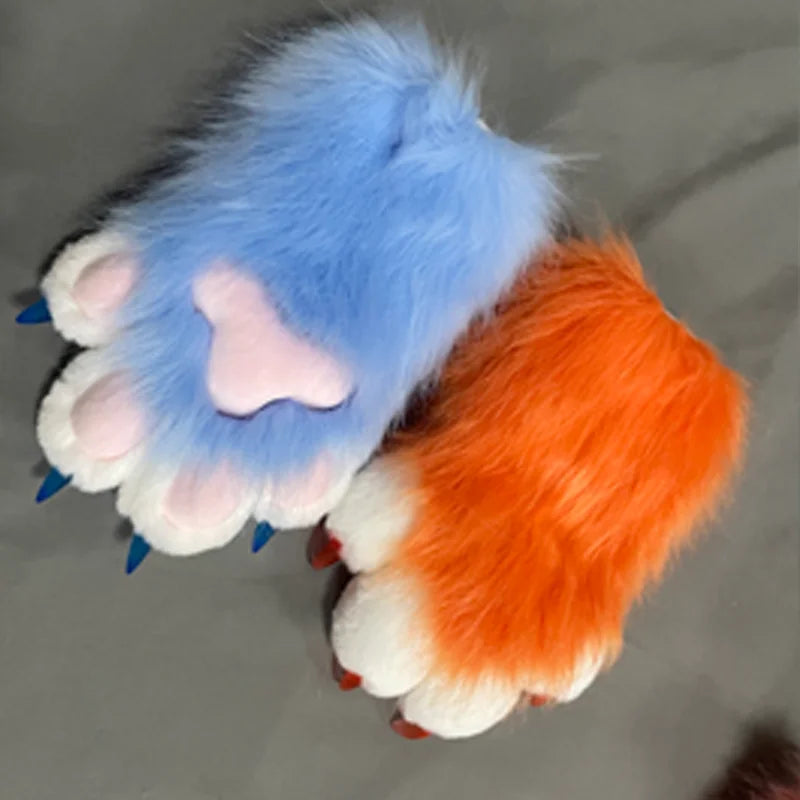 Ultra-Fluffy Fursuit Paw Gloves - Cosplay Beast Hands