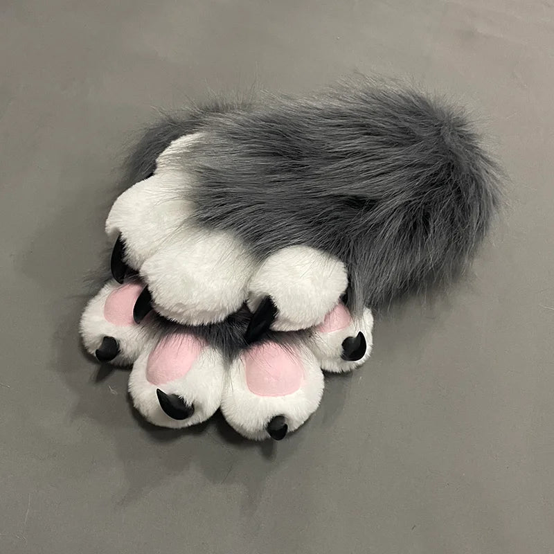 Ultra-Fluffy Fursuit Paw Gloves - Cosplay Beast Hands