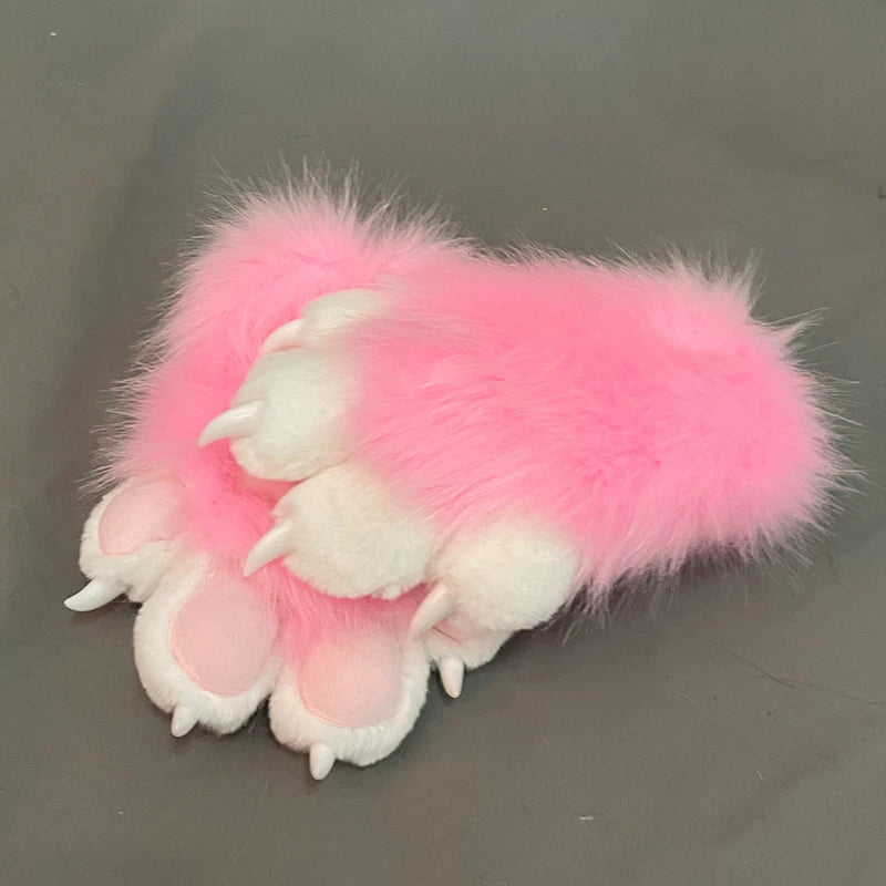 Ultra-Fluffy Fursuit Paw Gloves - Cosplay Beast Hands